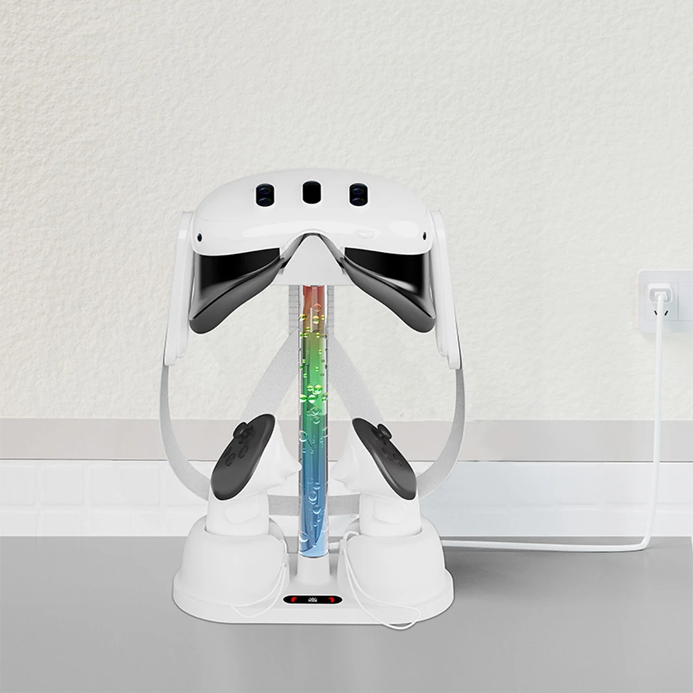 Holder Base Controller Charger RGB Light Charging Dock Station Non-slip VR Headset Controller Stand for Oculus/Meta Quest 3