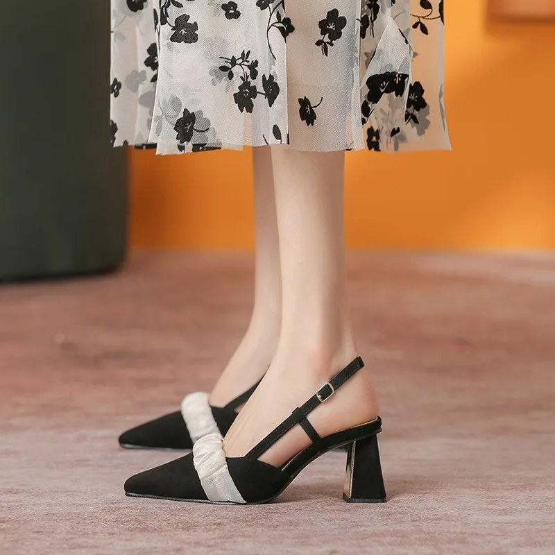 Pointed Toe Women Shoes New Retro Sexy Single Shoes Women Bow Fashion High Heels Gentle Women Sandals Women Pumps 41-180
