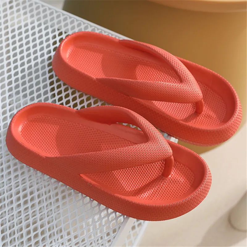 Soft Sole Platform Flip Flops Women 2023 Summer Beach Non Slip Cloud Slippers Woman Thick Sole Clip Toe Bathroom Slides Sandals 6
