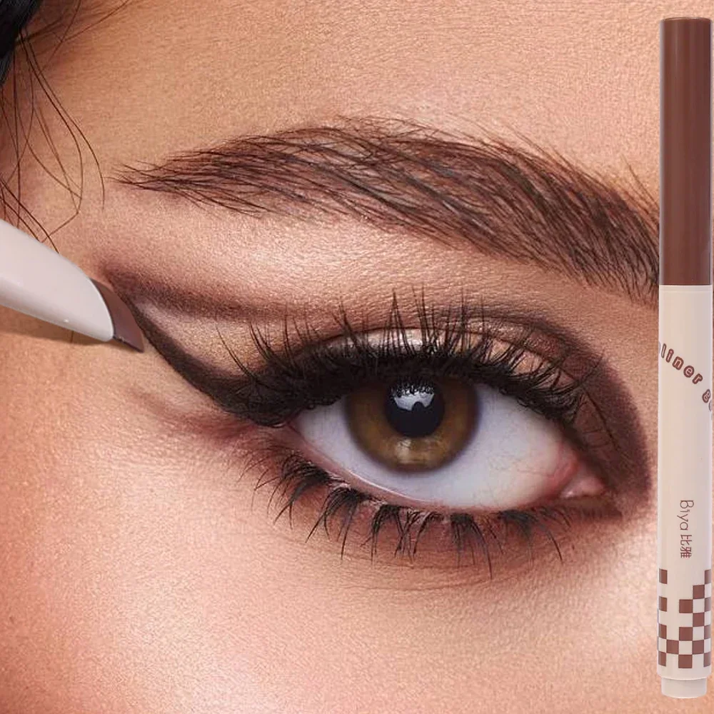 Waterproof Eyeliner Pen Smooth Matte Black Brown Eye Liner Pen Quick-drying Long Lasting Pencil Not Blooming Eye Makeup 3