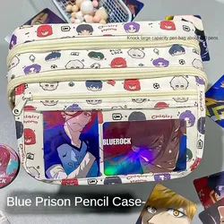 Large Capacity Clamshell Creative Pencil Case - BLUE LOCK Isagi Yoichi Design Stationery Organizer (BLUE LOCK)