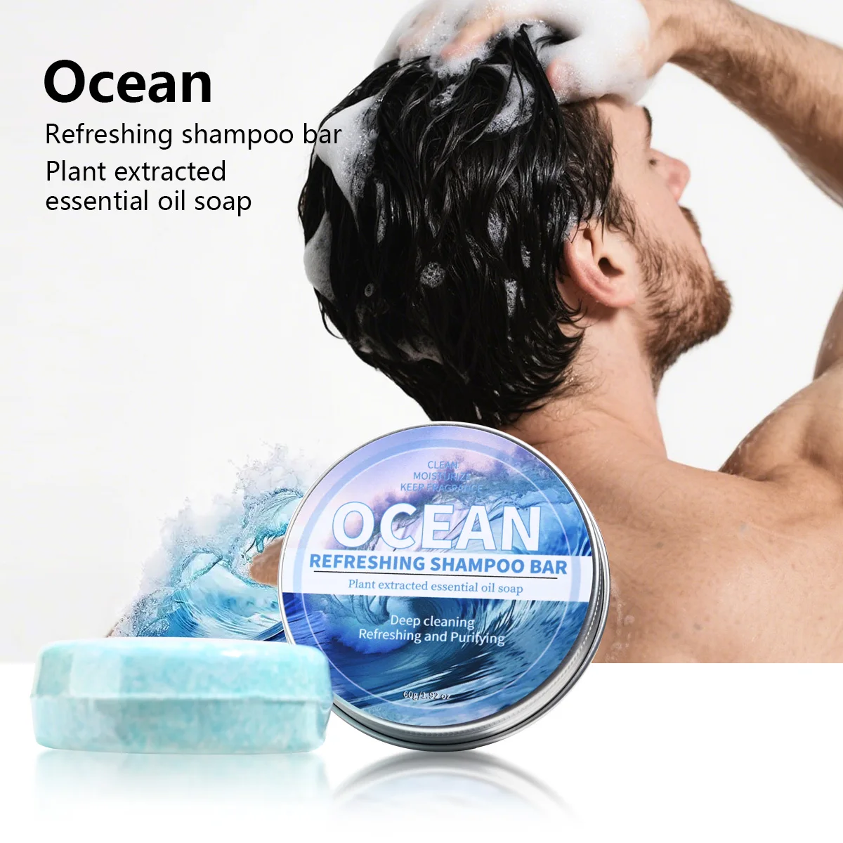Ocean Style Shampoo Bar, Refreshing and Comfortable Summer Shampoo, Nourishing Hair Care Shampoo, Deep Cleansing Handmade Soap