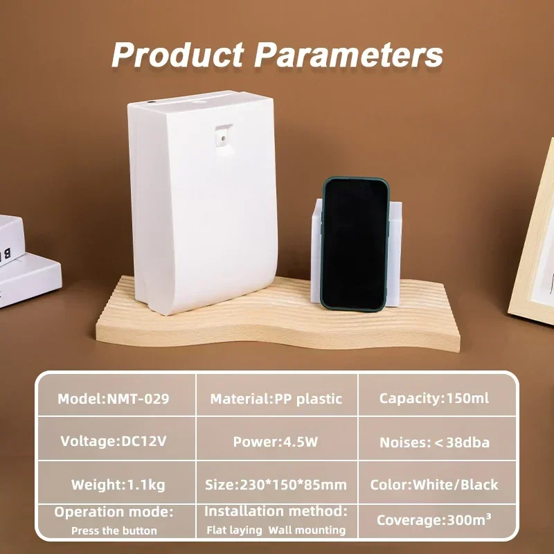 Namste 300m³ New Home Perfume Air Freshener 150ML Capacity Wall Mounted Smell Nebulizer Aromatic Oasis Essential Oils Diffuser