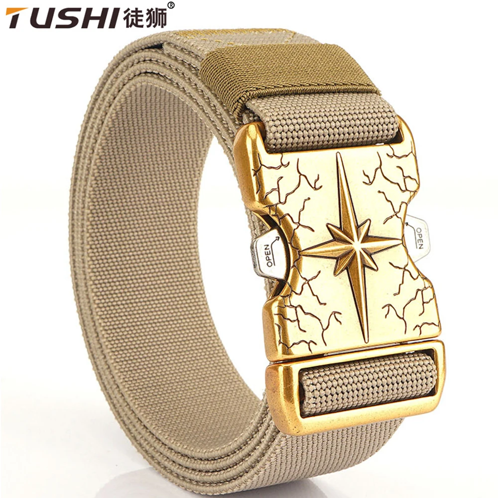 TUSHI Men's Belt Outdoor Hunting Tactical Multi Function Combat Survival High Quality Marine Corps Canvas For Nylon Male Luxury men tactical belt outdoor hunting compass multi function combat survival marine corps canvas for nylon male luxury belts