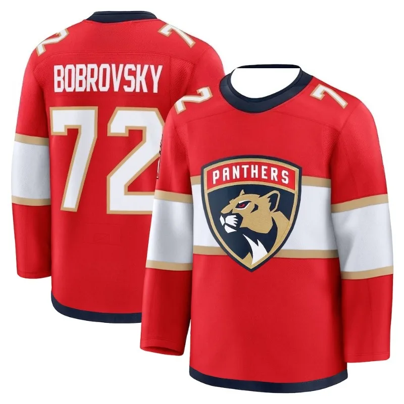 Eishockey-Trikot - Rot mit weißen/marineblauen/goldenen Akzenten Authentischer Sportstil Unverzichtbares Trikot für Fans & Sammler 3D HD-Druck