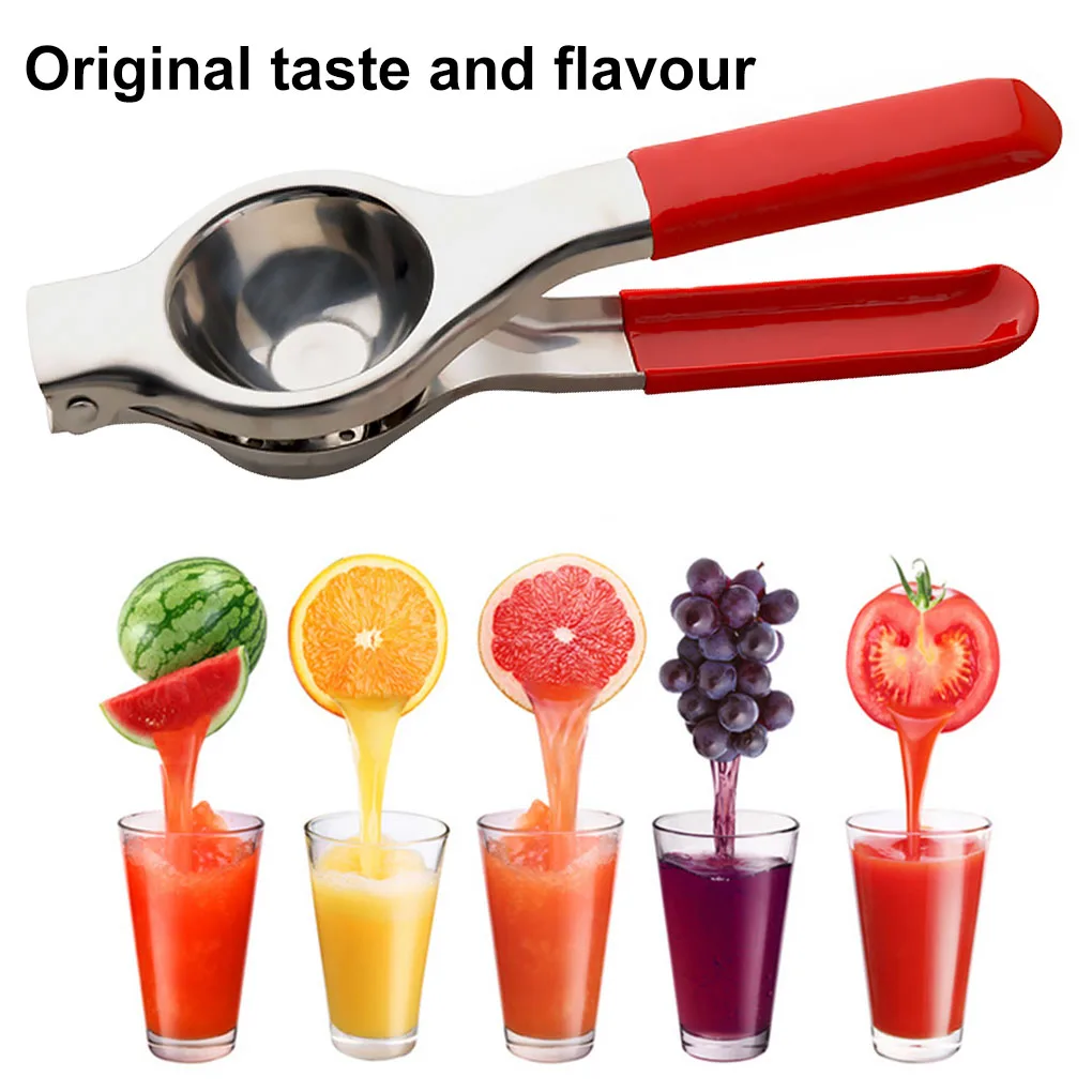 

Manual Lemon Squeezer Stainless Steel Citrus Press Heat Resistant Lime Juicer with Silicone Handle