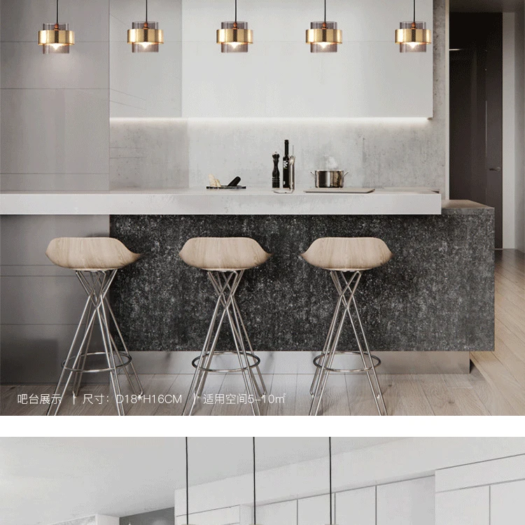 

Nordic Modern Glass Pendant Lamps Restaurant Bar Cafe Chandelier Lights Creative Gold Wrought Iron Hanging Lighting Indoor LED