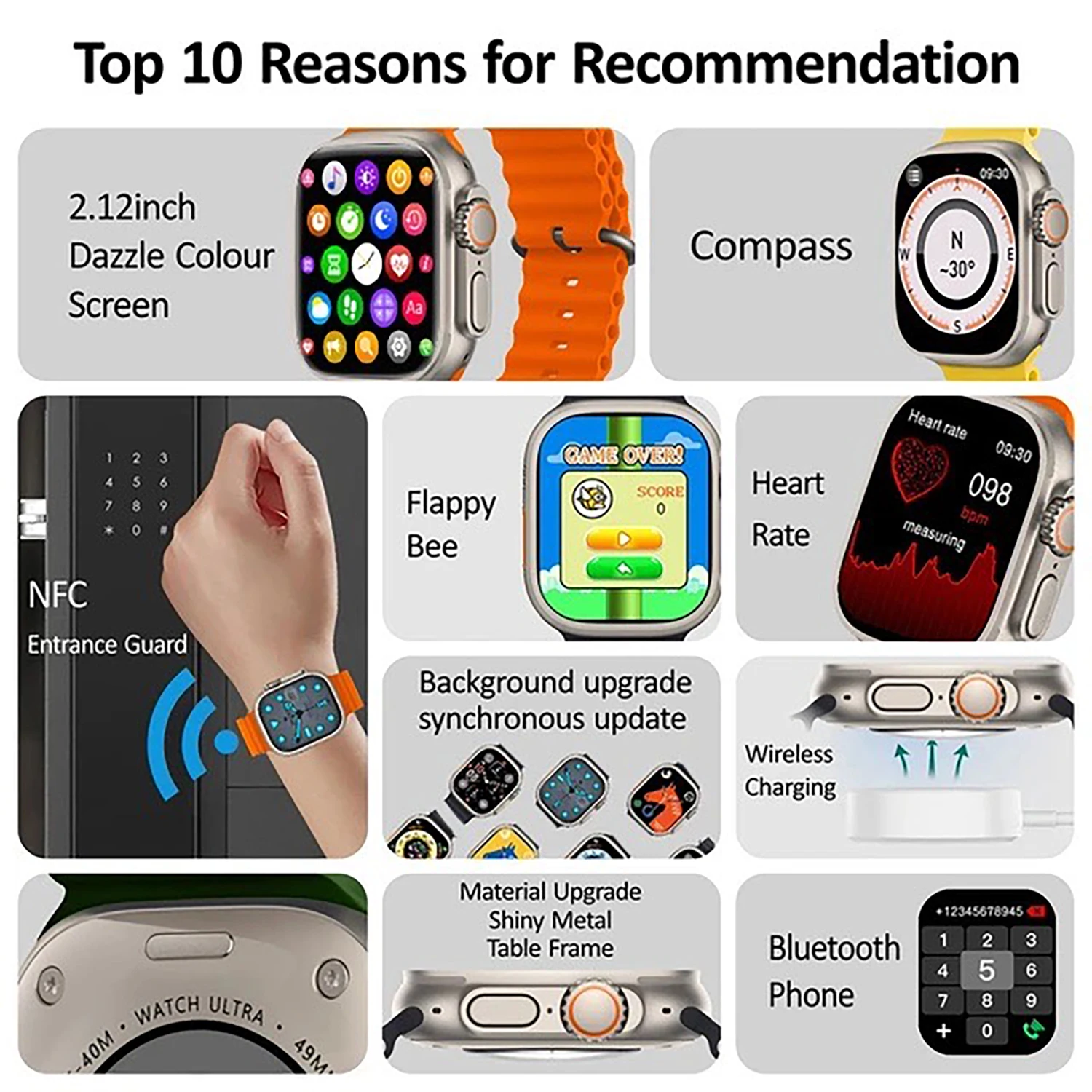 New Watch 10 Ultra Smart Watch 49mm NFC Men Women GPS Track Bluetooth Call BT Music Games Wireless Charging Smartwatch 2025 New