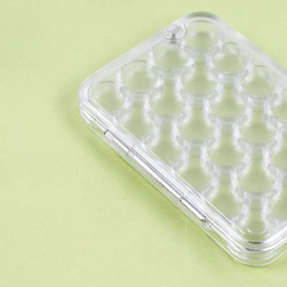 휴대용 24칸 미니 수채화 팔레트 아크릴 빈 수채화 물감 트레이 투명 밀폐형 페인트 박스 사무실용