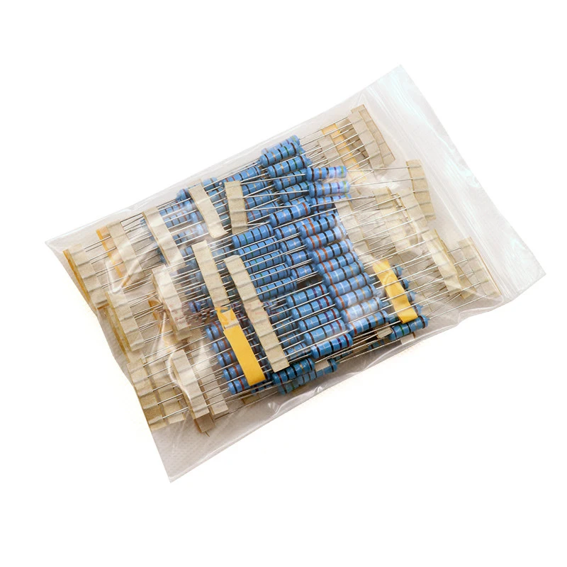 150/300PCS 2W 0.5W Resistance 1% Metal Film Resistor Kit 0.1R~750R 1K~820K Ohm 30value Assorted Resistors Pack