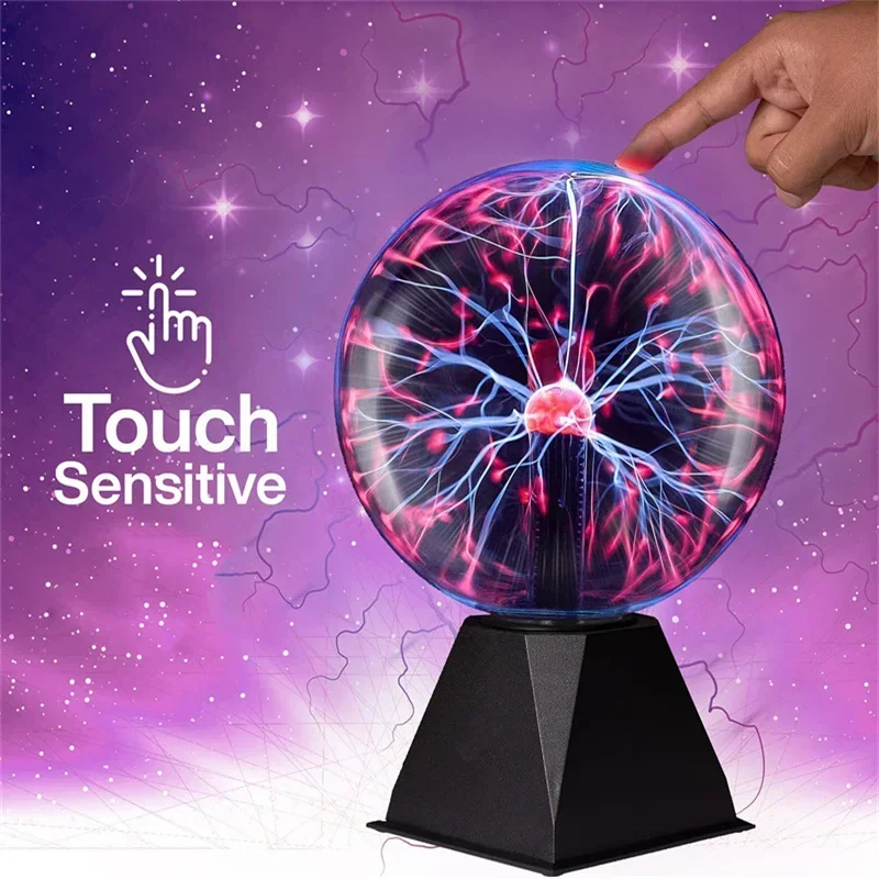 Magic plasma ball light with reactive electric arcs.