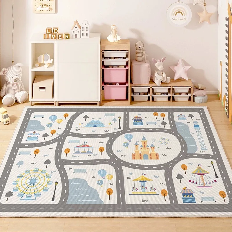 Kids Carpet Children's Room Play Area Living Room Bedroom Car track Digital puzzle game mat Baby play crawl mat
