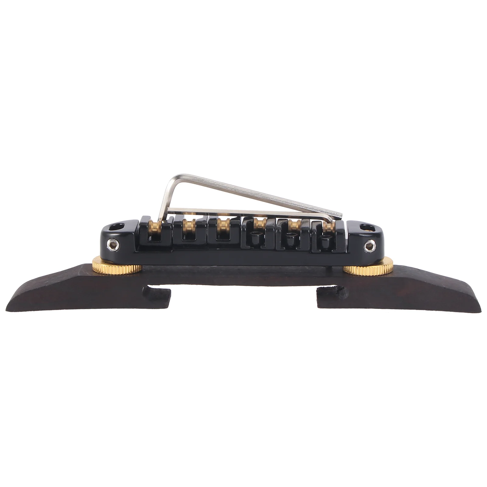 

Archtop Jazz Guitar Bridge with Gold Roller Saddles Rosewood Black B-20