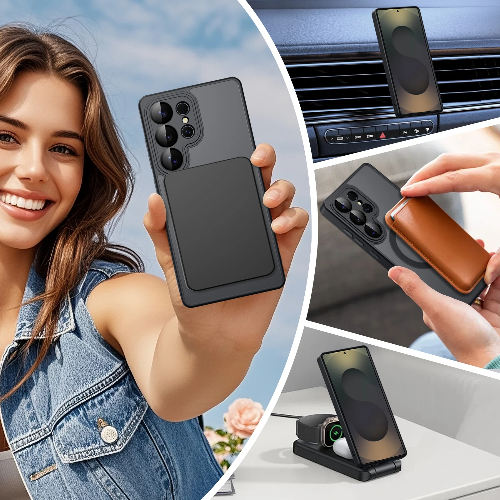 Luxury Magnetic Matte Translucent Armor Shockproof Magsafe Case Cover