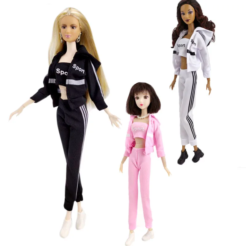 3 jogos/lote esportes casuais vestir roupas conjunto para barbie boneca  roupas 1/6 bonecas acessórios colheita superior casaco calças sapatos  brinquedos - AliExpress