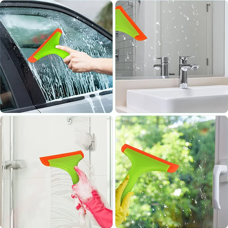 Non-Scratch Silicone Squeegee Car Wrap Tools Water Wiper Drying Blade Soft Window Squeegee Scraper For Windshield Glass Mirror