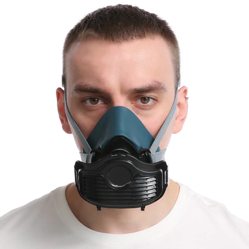 Masque anti-poussière en silicone adapté à l'exploitation minière, peinture  en aérosol, décoration de la maison, meulage de la poussière, filtre  auto-amorçant KN95, demi-masque anti-poussière - AliExpress