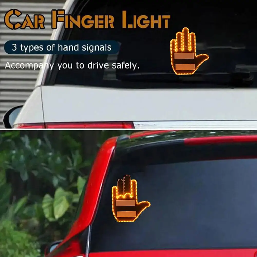 Fun Car Finger Light With Remote Middle Finger Gesture Light Give The Love  Car Interactive Light Car Accessories For Men Remote - AliExpress