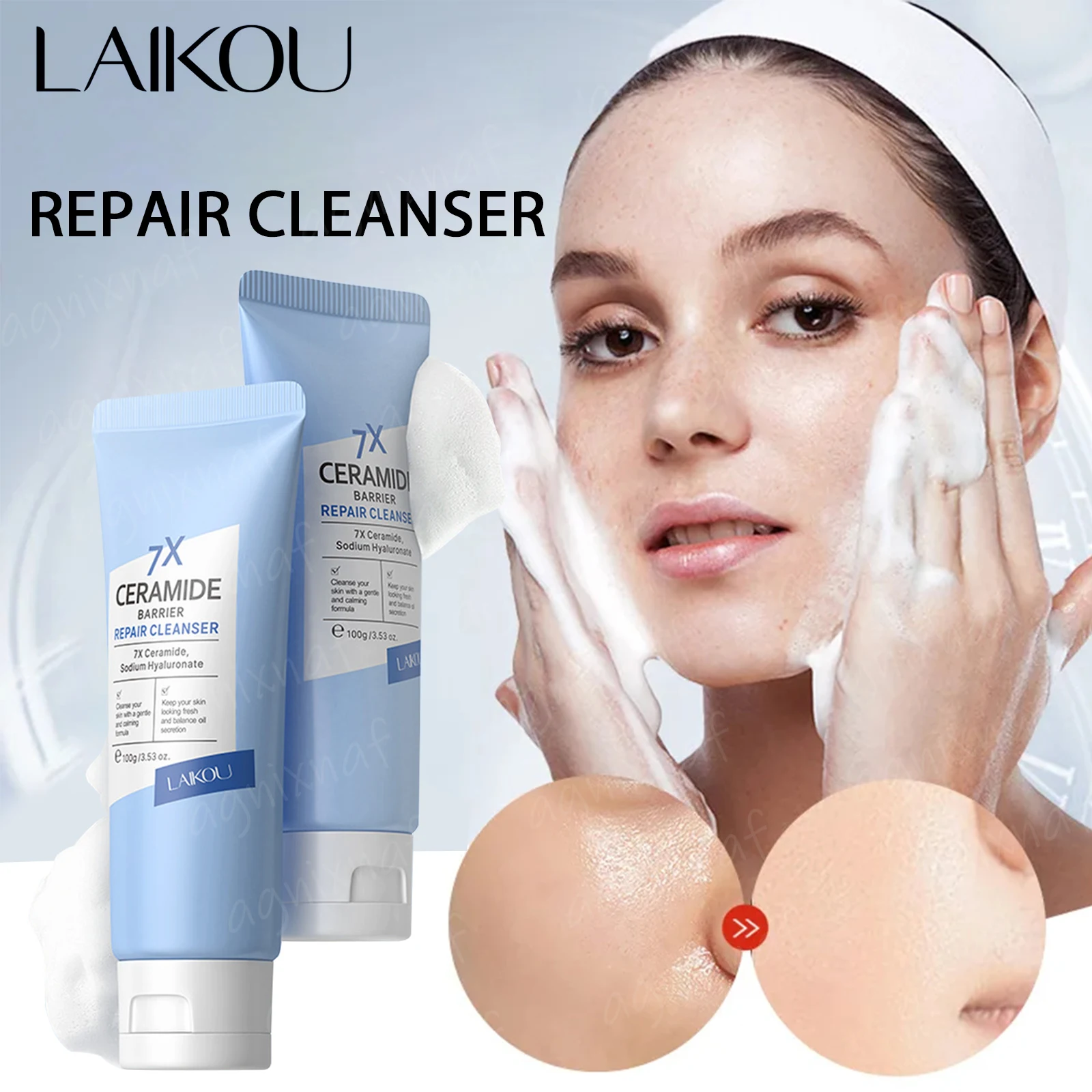 Ceramide-Infused Barrier Repair Facial Cleanser - Deep Cleansing & Hydrating Formula, 100g