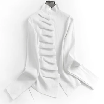 سترة نسائية محبوكة ذات لون سادة لعام 2025 سترة نسائية محبوكة للخريف والشتاء بلوفرات أنيقة ضيقة وأكمام طويلة 3