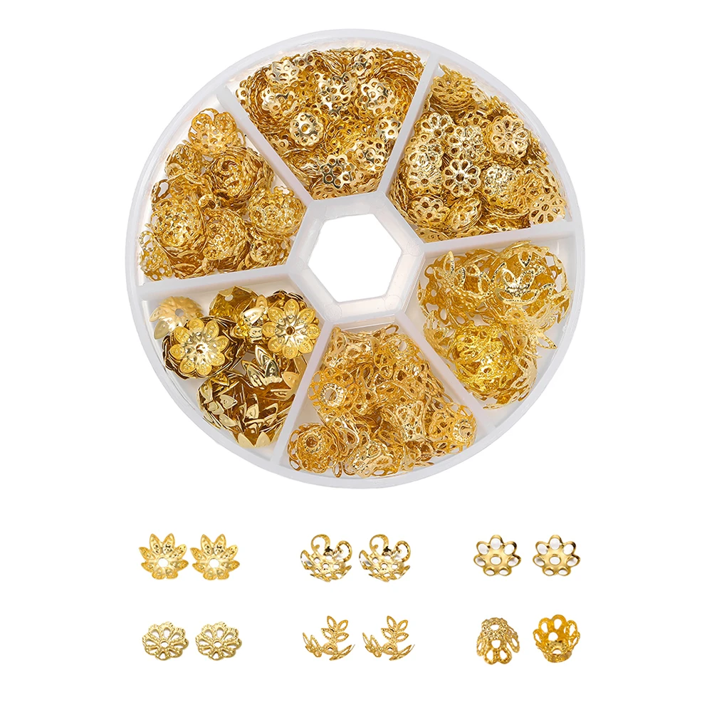 50 Pcs Tappo Fiore In Metallo Tappi Di Perline Gioielli Fai Da Te - Foto 5