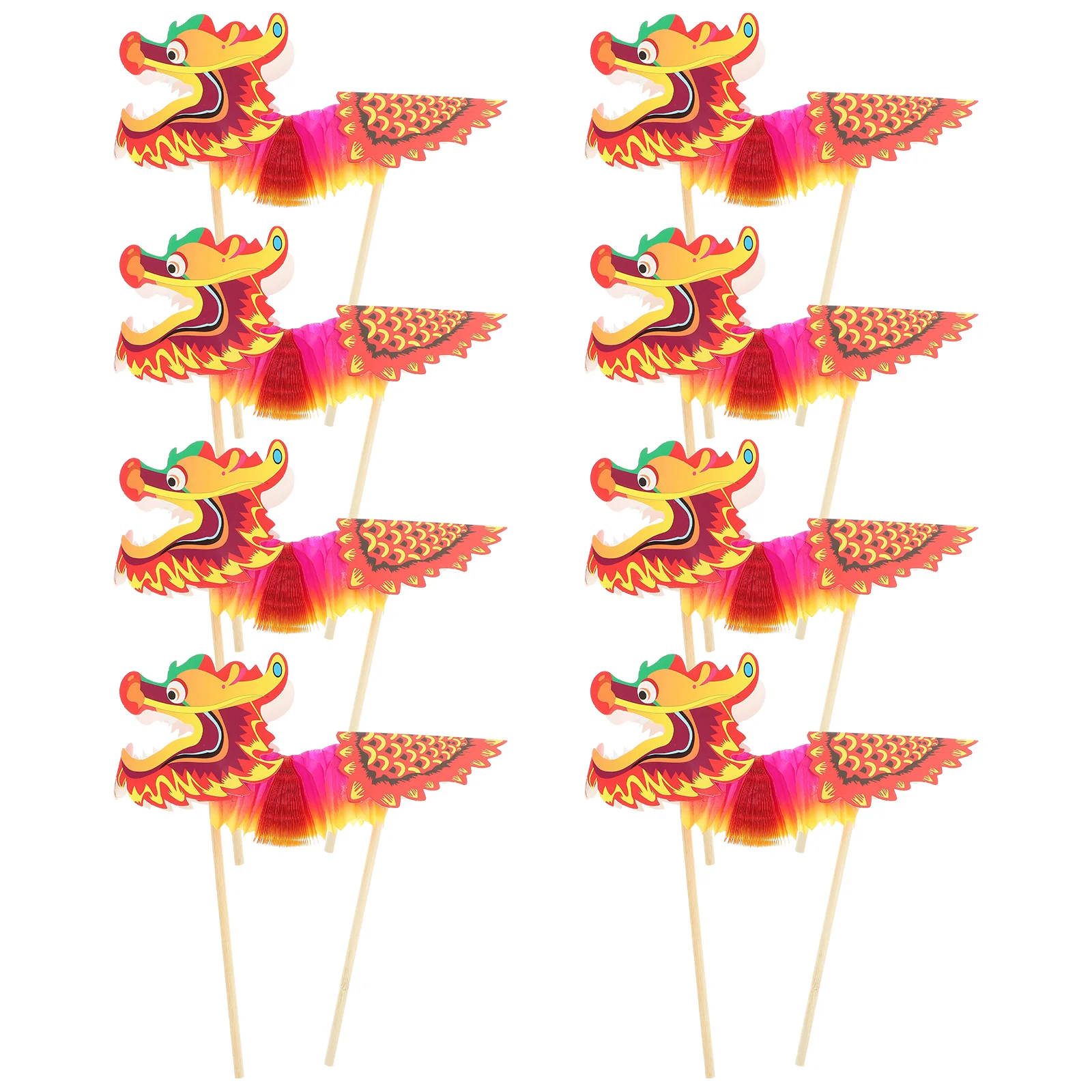 

Dragon Head Props New Year Decor Party Photo Accessory Kids Toy Handheld Decors Years Decorations 2023 Paper Game Towel