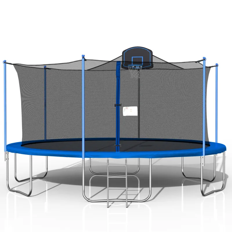 16 FT Jump Recreational Trampoline with Safety Enclosure Net AND LADDER- Fitness Trampoline with Padding Waterproof Jump Mat 