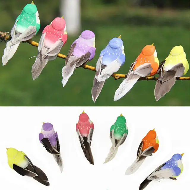 Mesterséges Madár Reális Ünnepi Otthoni Prop Élénk Színű Karácsonyi Tollas Hab Erkélyre - Image 2