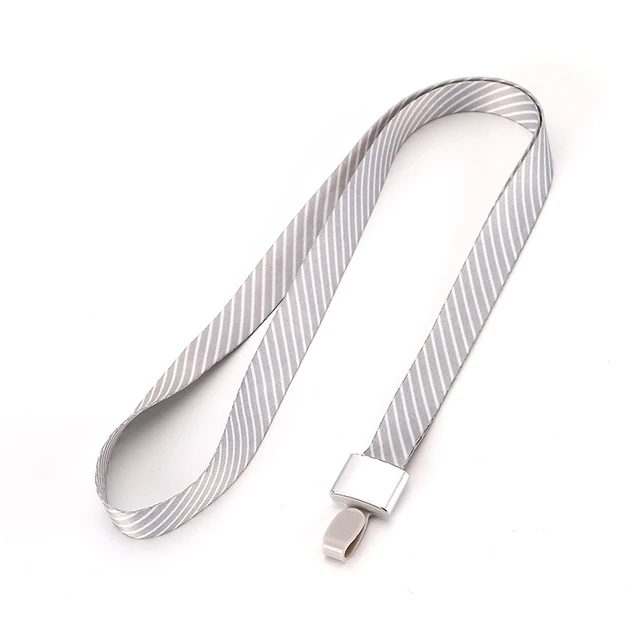 Company Employess Tag Aluminum Alloy Badges Holder for Office Staff ID Card Clear Pass Name Work Credentials Sleeve Hang Lanyard Stripe Gray Lanyard