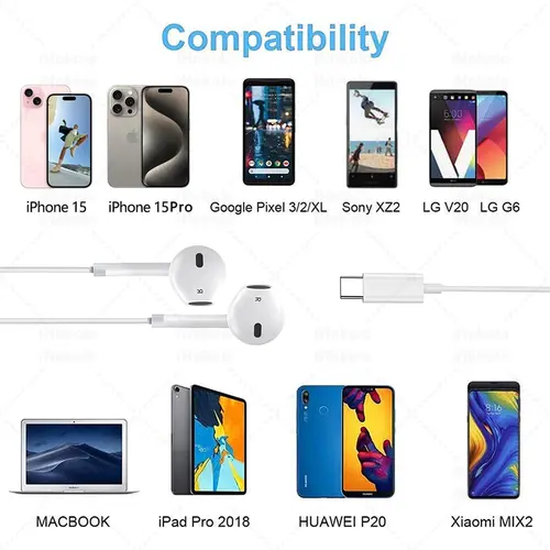 Original Wired Earphones For Apple iPhone 17 16 15 14 13 12 11 Pro Max iPad In-Ear Earbuds For Lightning USB-C 3.5mm Headphones - Image 6