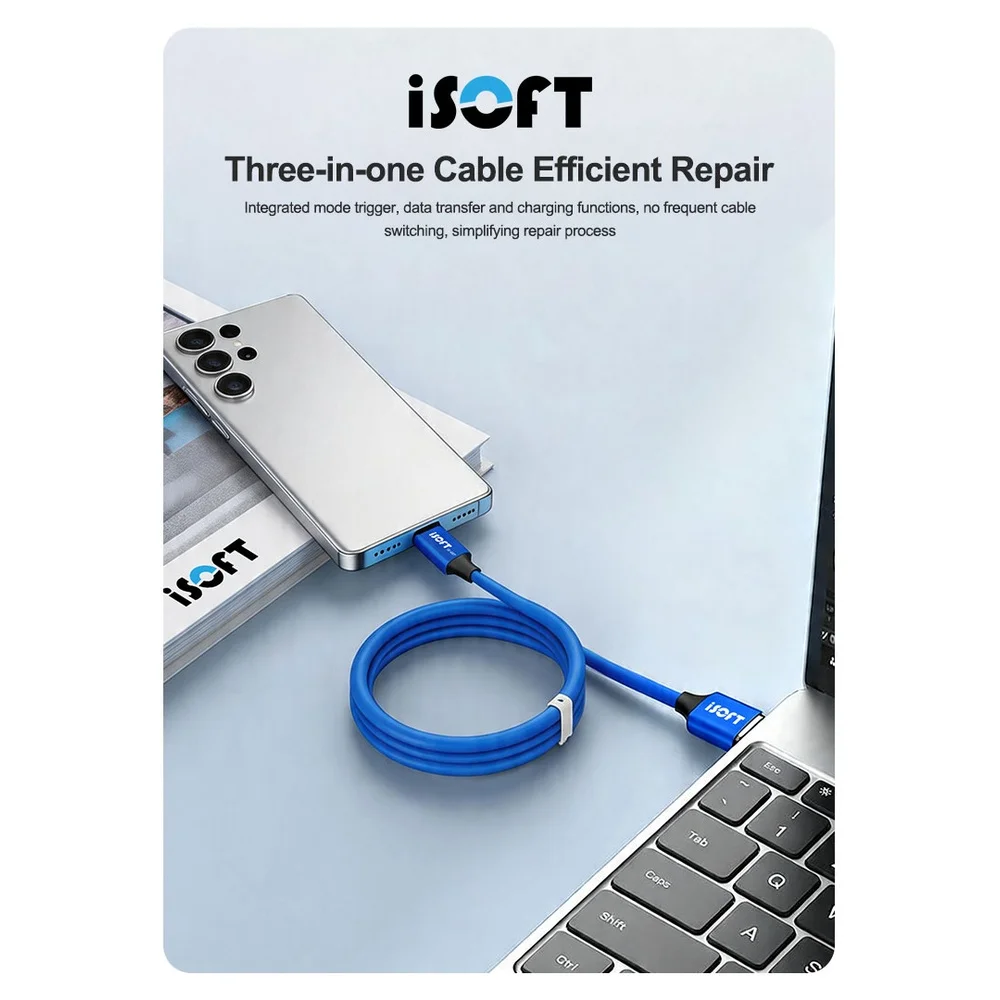 ISOFT IS-007 SAM 다운로드 모드 케이블 USB TO TYPE-C 플러그 앤 플레이 통합 모드 트리거 (삼성 S8-S25 노트 시리즈 등)