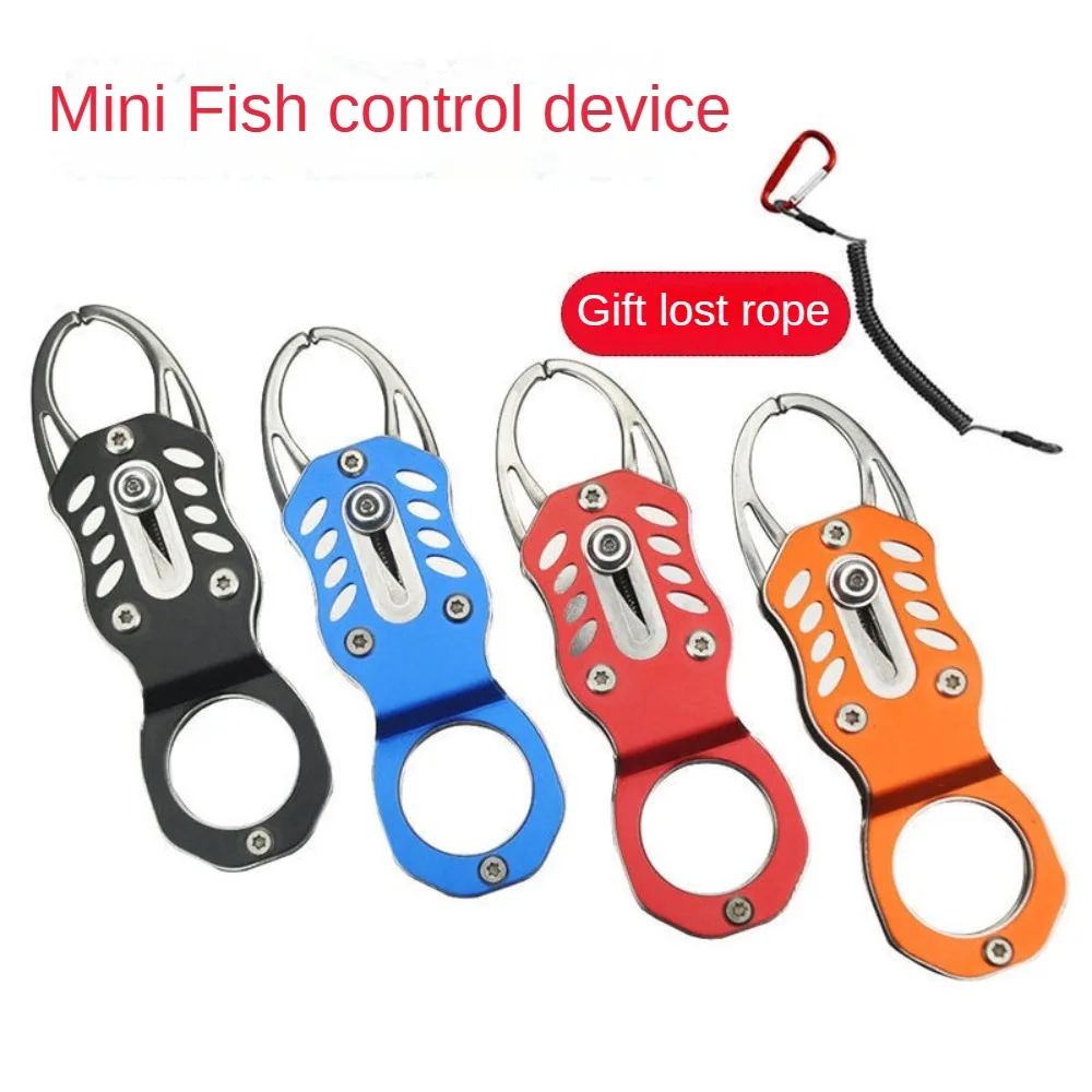 

Fish Grip Outdoor Portable Lock Pesca Fishing Tackle tools Fish Lip Clip Folding Gripper Ultra light weight with Retention Rope