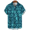 Hawaiian Shirts for Men Casual Tees Sea Life Pattern Short Sleeve Top Summer Fashion Shirt  Octopus Print T-Shirt Men's Clothing 5