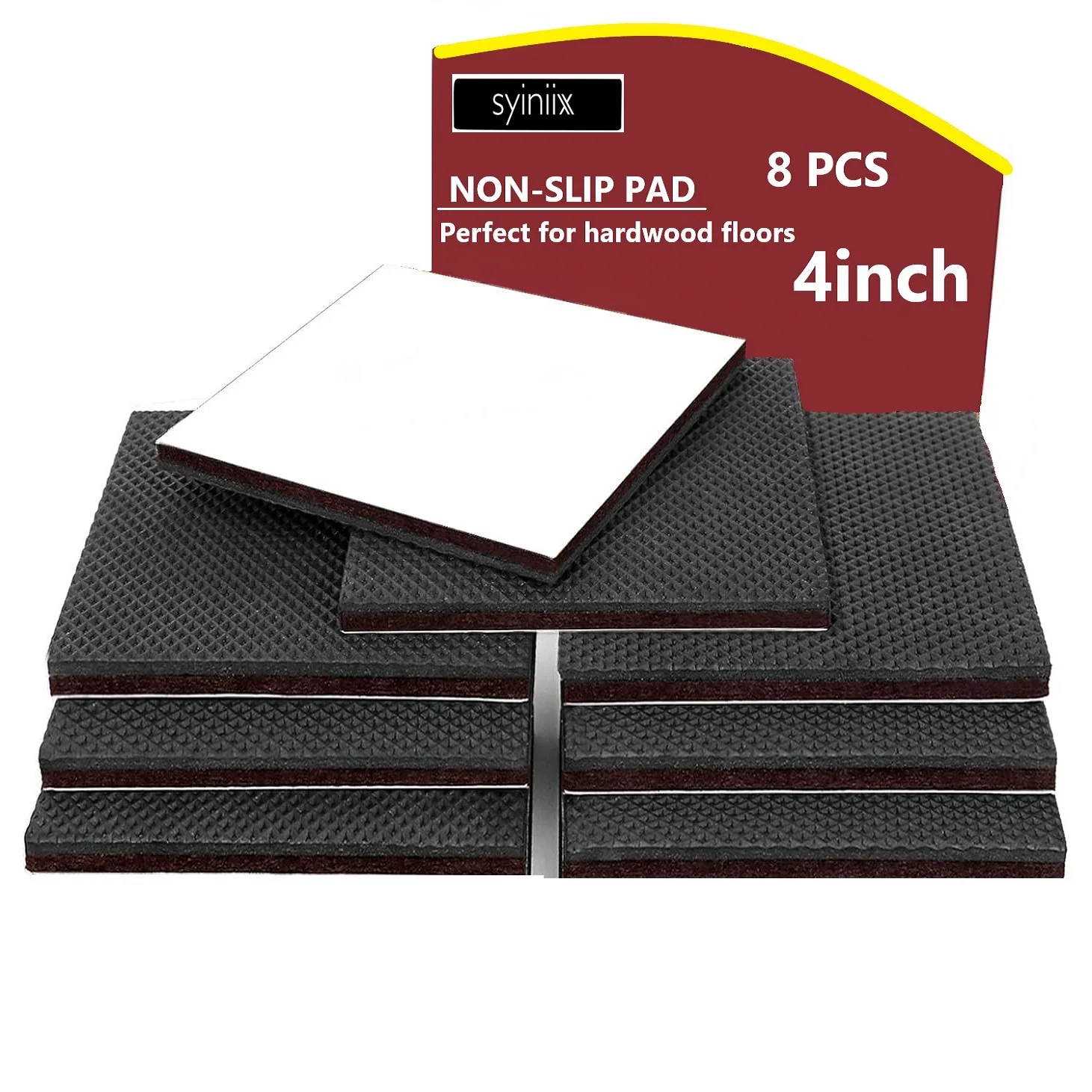 8pcs Non Slip Furniture Pads, 4" Premium Furniture Grippers, Rubber Feet Hardwood Floor Protectors For Furniture Legs, Couch