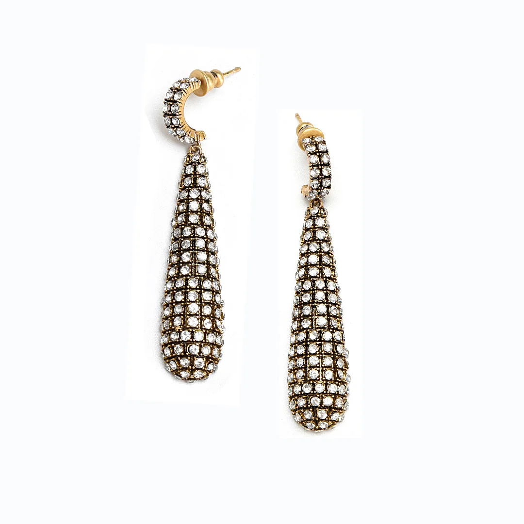 

To Reines Fashion Vintage Rhinestone Pendant Water Drop Earrings For Women Classic Jewelry High Quality Trend Pendientes