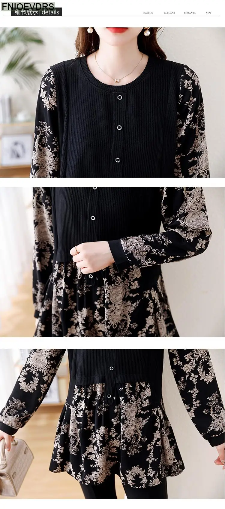 Loose Clothes Women 2024 Autumn Long Elegant Office Lady Floral Shirts Casual Retro Vintage Ruffles Tunic Peplum Tops Blouses