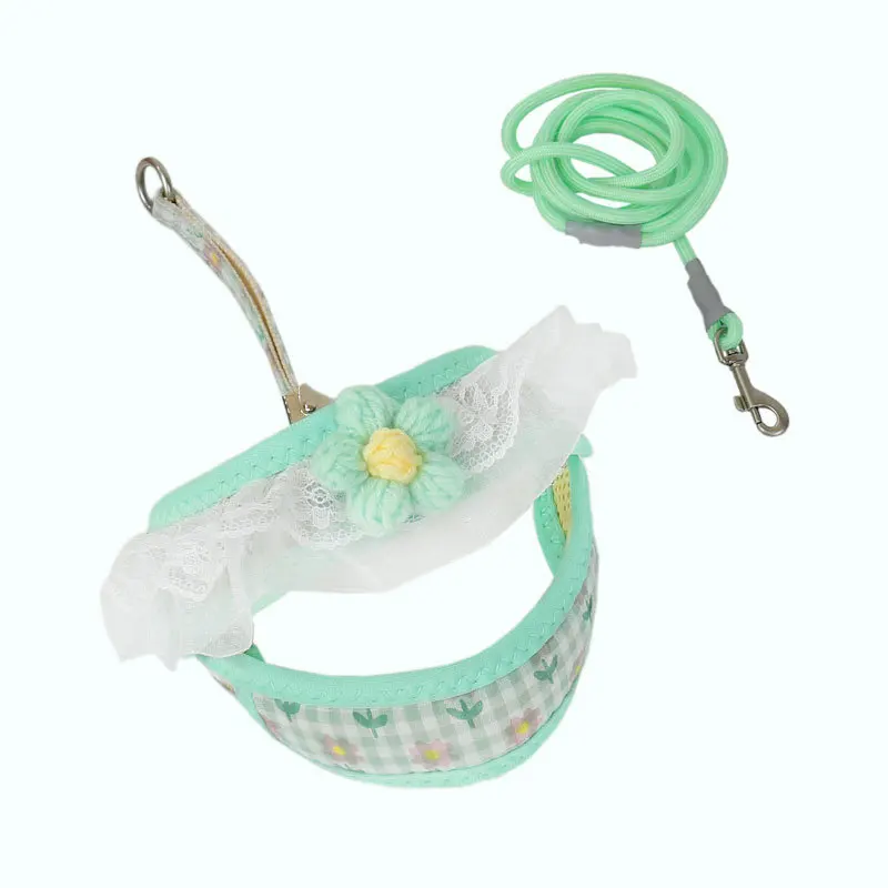 

Dog Harness Leash Walking Dog Chain Pet Collars Set Dog Leash Drag Pull Accessories Adjustable Puppy Cat Harness Vest Teddy
