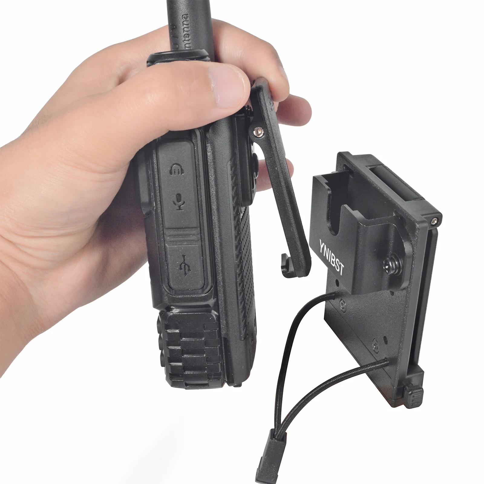 Universal Tactical Radio Holster with Belt Clip and Molle Support