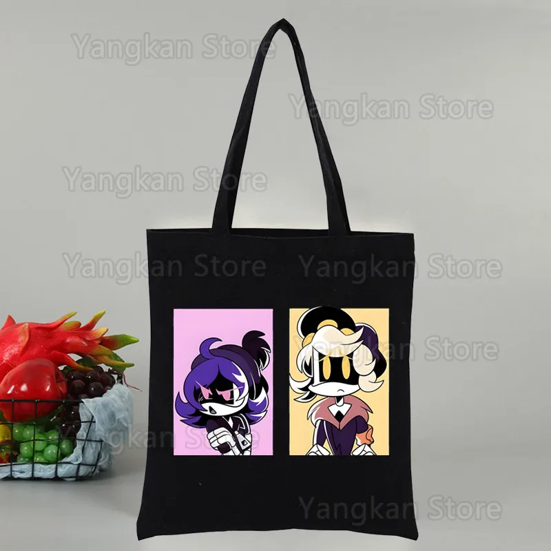 Murder Drones Travel Women Eco Reusable Shoulder Shopper Bags bolsas de tela Handbags Cloth Canvas Tote Bag Black Shopping