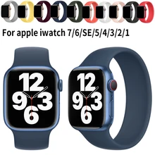 

Solo Loop for Apple Watch Strap 44mm 40mm 45mm 41mm 38mm 42mm Elastic Silicone Watchband Bracelet iWatch Serie 7 654321 SE Band