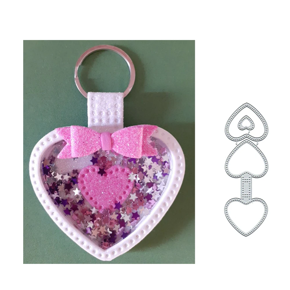 

Heart Keychain Fob Metal Cutting Die for Craft Dies Stencil Template Scrapbooking Embossing Knife Mould Punch Making Card Dies
