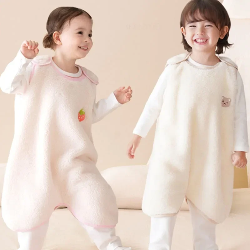 Winter Warm Baby Cartoon Vests Autumn Infant Boys Sleeveless Sleepwear Waistcoat Cute Cartoon Children Pajamas Anti Kick Blanket