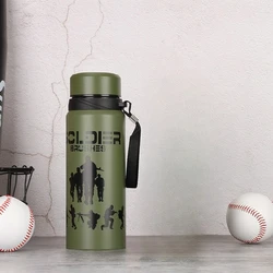 High - Capacity Camouflage Stainless Steel Thermal Water Bottle - Portable, Leakproof Vacuum Insulated Sports Kettle - 600ml (A)