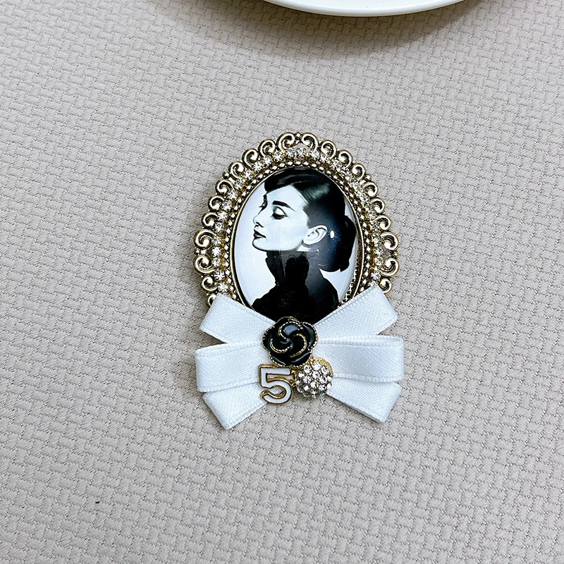 Retro Schönheit Kopf Brosche Pins für Frauen Stoff Samt Bogen Abzeichen Mode Blume Corsage Dekoration Kleidung Zubehör Schmuck – Detail 8