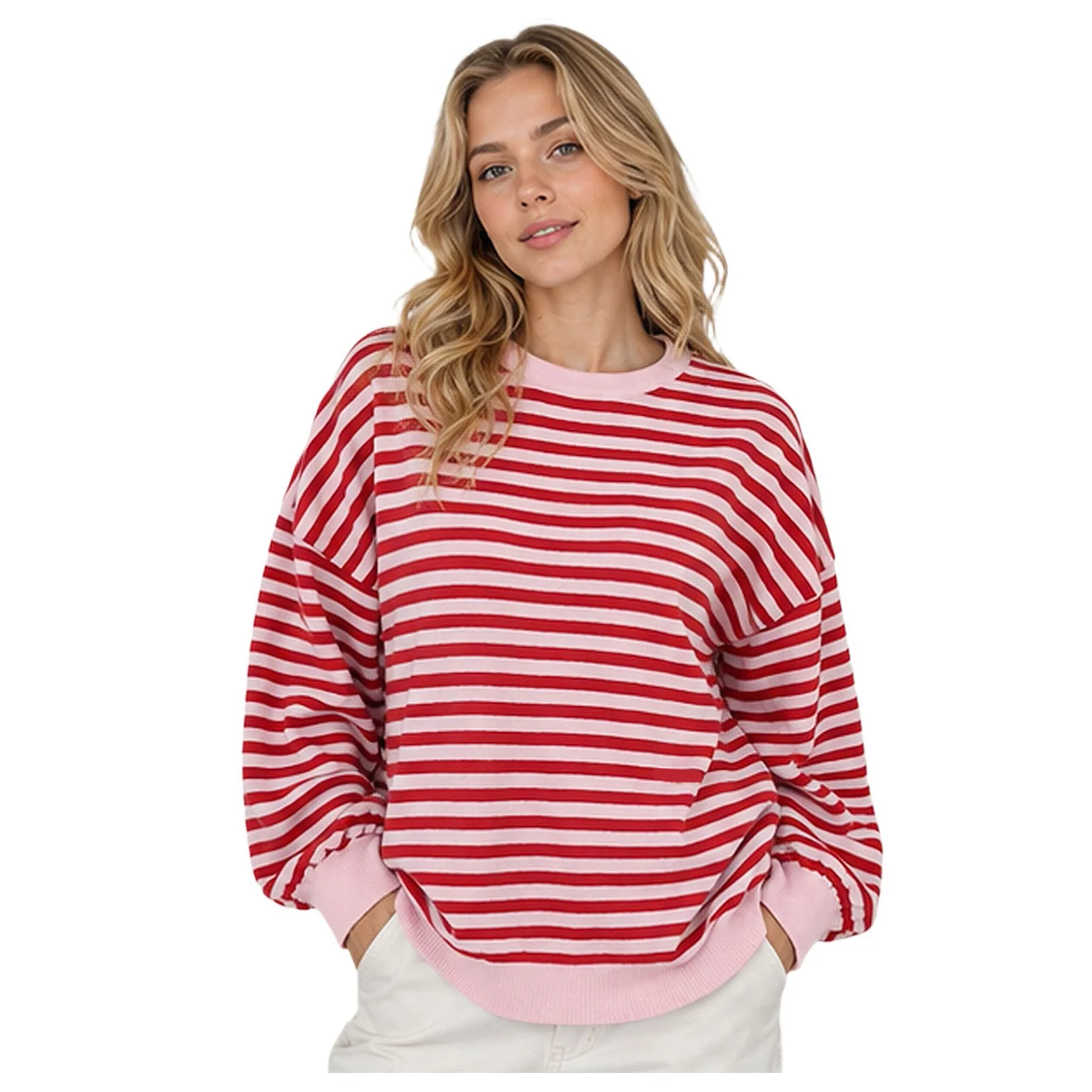 Women's Open Back Sweater Long Sleeve Crew Neck Color Block Casual Hollow Out Knit Pullover Top Junior Sweatshirts Plain