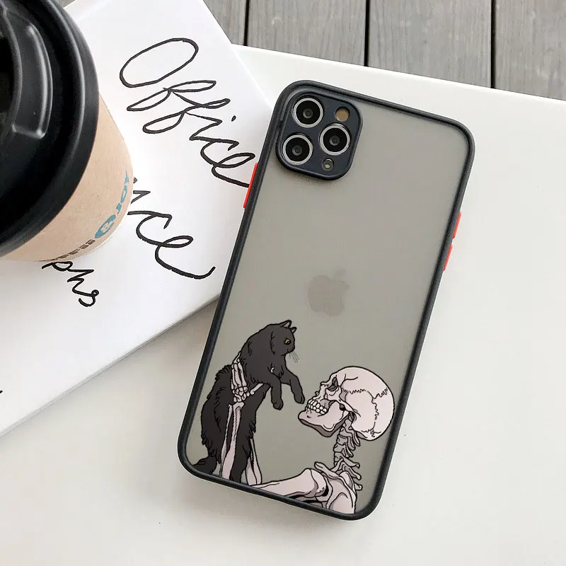 Luxuriöse Lustige Niedliche Skelett-Totenkopf-Katzen-Hülle für iPhone X XS XR 17 Pro Max 16 15 14 13 12 11 Pro Max Plus Stoßfeste Rückseite – Detail 6