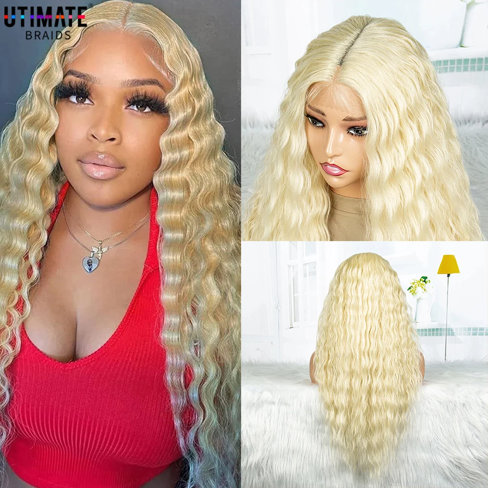 

613# Kinky Curly Synthetic Wig Middle Part Curly Wig 26 Inches Synthetic Lace Wigs 13X5 Lace Front Wig for Women