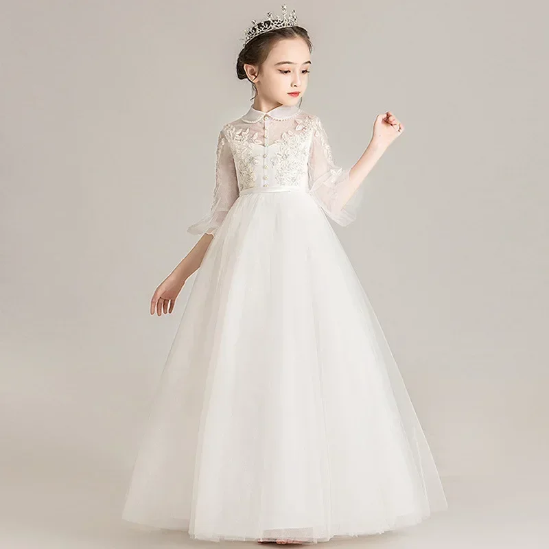 

Flower Boy Host Princess Spring Fluffy Gauze Western Evening Girl Birthday Wedding Performance Dress