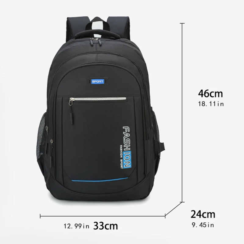 Large-capacity business travel backpack, equipped with a 15.6-inch laptop compartment, multiple zippered pockets, adjustable pad
