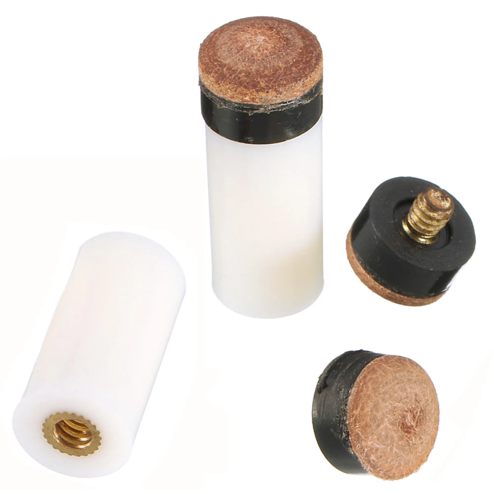 5pcs Billiard Pole Tips Screw-On 12mm Billiard Rod Ends Replacement Pool Rod Tip Durable with 5 Ferrules Pool Sports Accessories